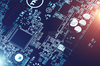通信与自动控制技术研究中的芯片电子电路板科技素材